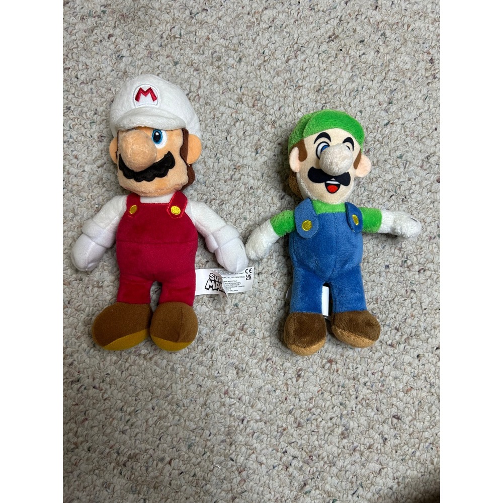 Nintendo Super Mario Luigi Plush Set Fire Mario Jakks Pacific Good Stuff Toy